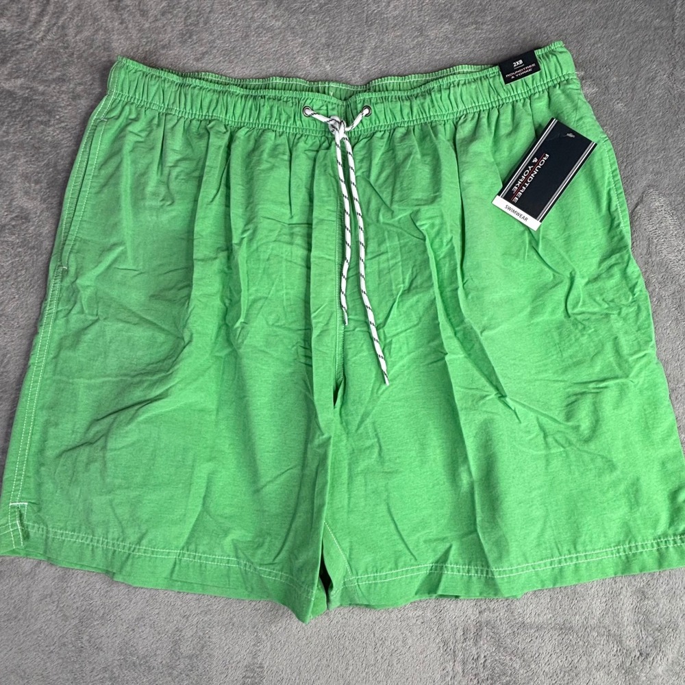 Roundtree & Yorke Swim Trunks Mens 2XB Lime Green Big Man Board Shorts NWT